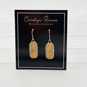 Orange Stained Glass Earrings  – Carolyn Raine