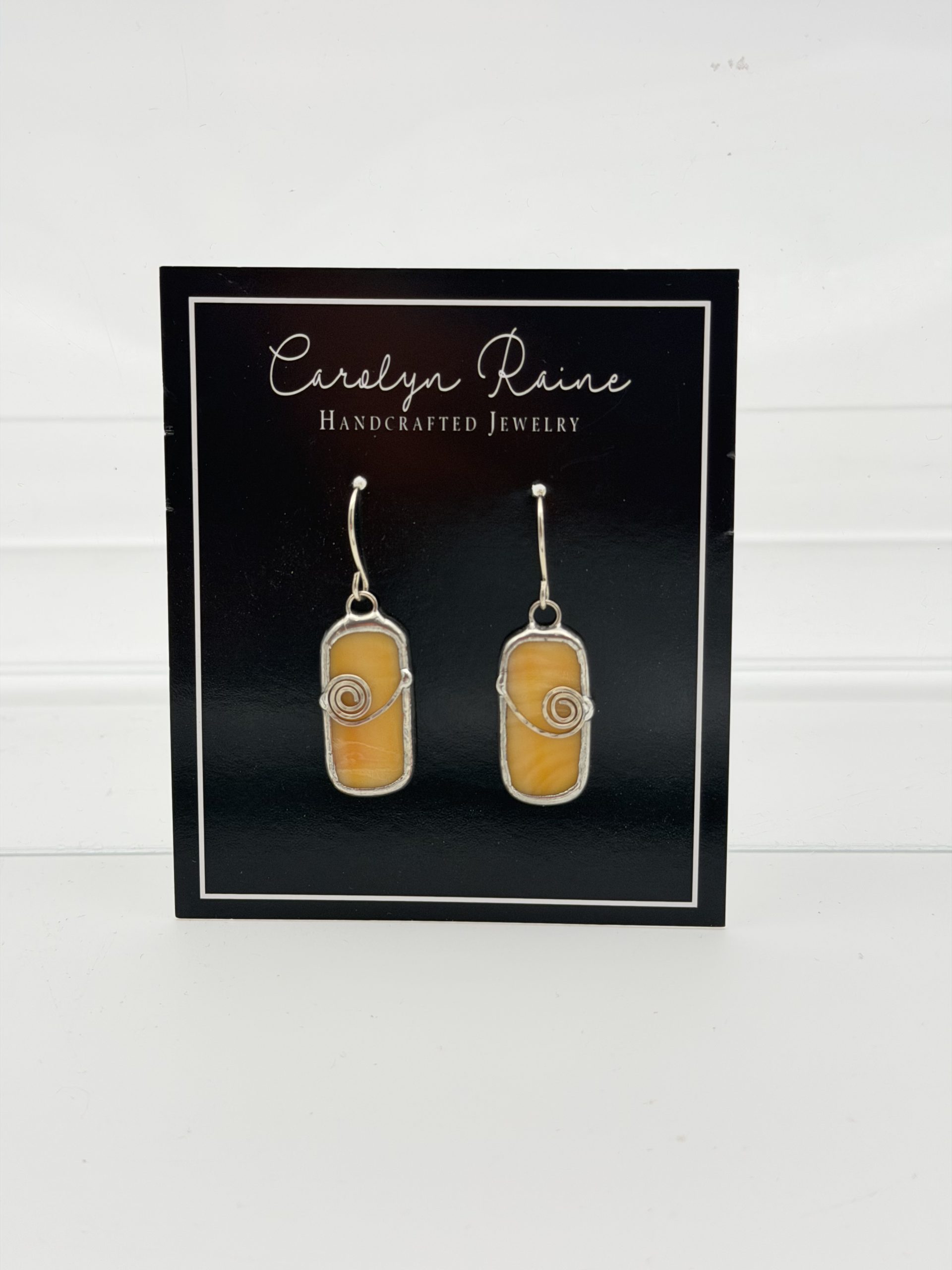 Orange Stained Glass Earrings - Carolyn Raine