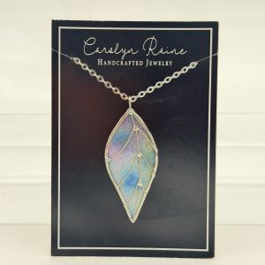 Blue Staind Glass Leaf Necklace – Carolyn Raine
